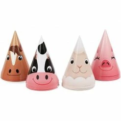 Blue Panda Dinnerware Sets Farm Animals Birthday Party Pack, Hats, Banner, Tablecloths (Serves 24, 195 Pieces)