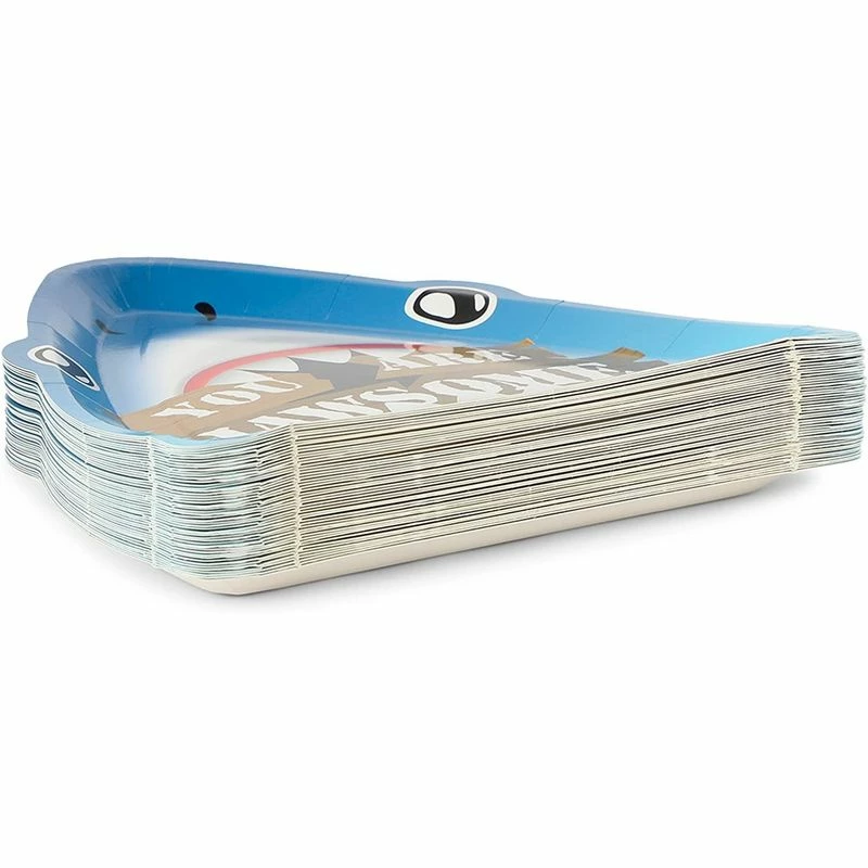 Blue Panda Shark Die-Cut Paper Plates For Birthday Party (10.25 X 9.8 In, 48 Pack) 6 Blue Panda Shark Die-Cut Paper Plates For Birthday Party (10.25 X 9.8 In, 48 Pack)