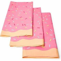 Blue Panda Donuts Birthday Party Table Covers (Pink, 54 X 108 In, 3 Pack)