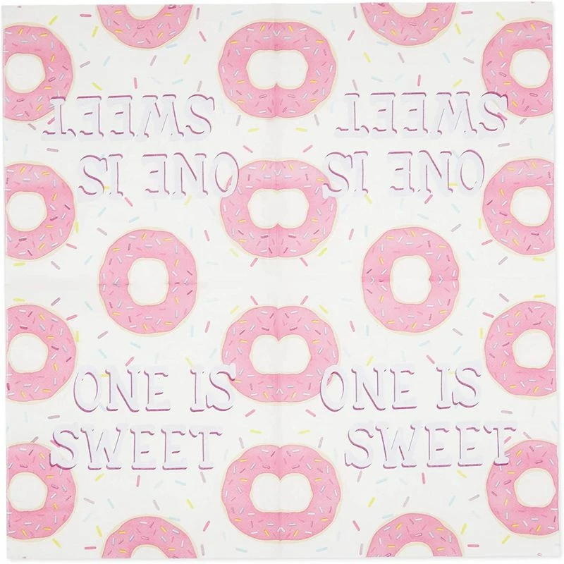 Blue Panda Donut Party Napkins For 1st Birthday, One Is Sweet (Pink, 6.5 In, 100 Pack) 5 Blue Panda Donut Party Napkins For 1st Birthday, One Is Sweet (Pink, 6.5 In, 100 Pack)