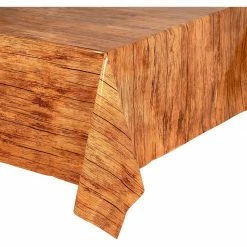 Blue Panda Special Occasions Wood Grain Plastic Tablecloths, Party Table Covers (54 X 108 Inches, 3 Pack)