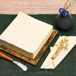 Blue Panda Disposable Bamboo Square Luncheon Napkins (Beige, 6.5 X 6.5 In, 250 Pack)