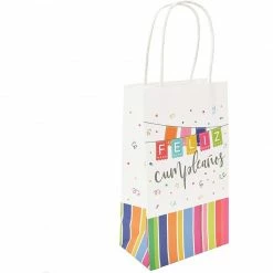 Blue Panda Feliz Cumpleanos Gift Bags With Handles For Birthday Parties (9 X 5.3 In, 24 Pack) Party Bags And Boxes
