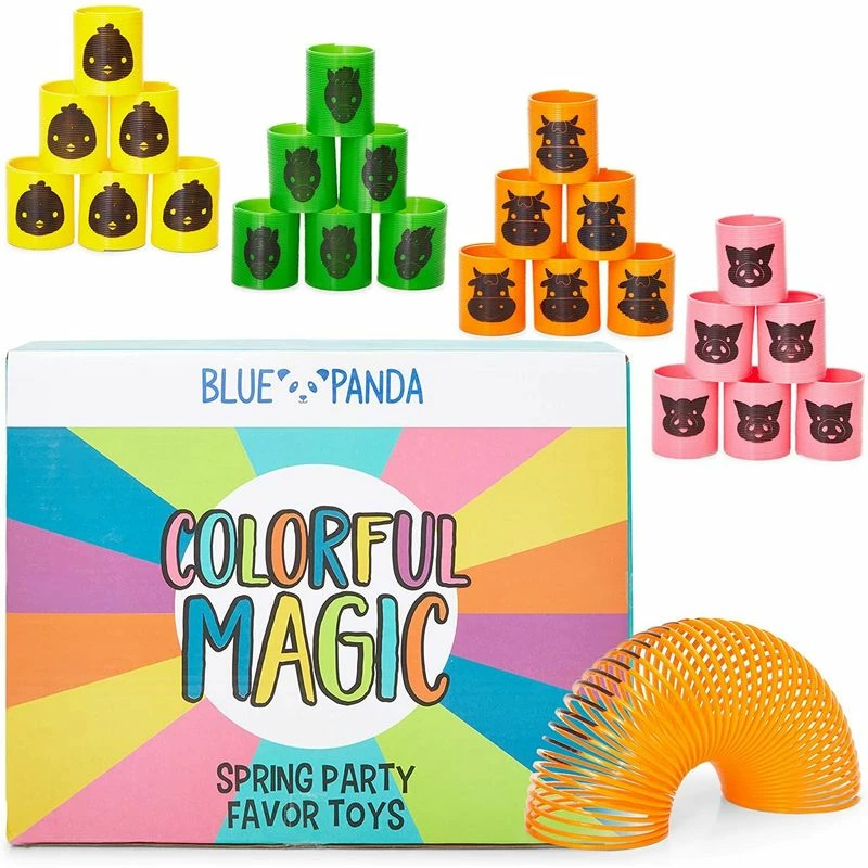 Blue Panda Farm Animal Spring Toys, Kids Birthday Party Favors (1.75 X 2 In, 24 Pack) 3 Blue Panda Farm Animal Spring Toys, Kids Birthday Party Favors (1.75 X 2 In, 24 Pack)