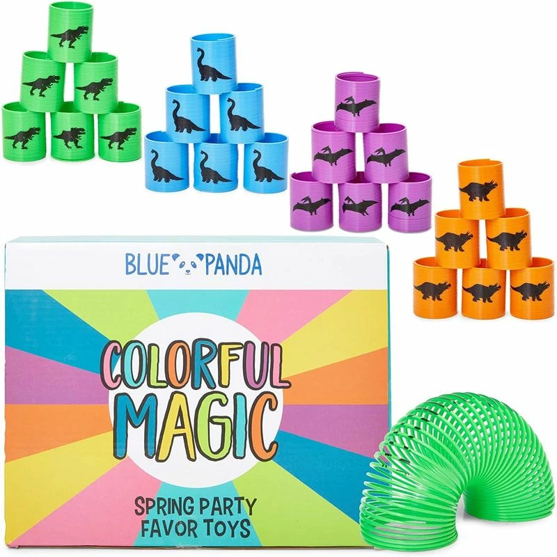 Blue Panda Dinosaur Spring Toys, Kids Birthday Party Favors (1.75 X 2 In, 24 Pack) 3 Blue Panda Dinosaur Spring Toys, Kids Birthday Party Favors (1.75 X 2 In, 24 Pack)