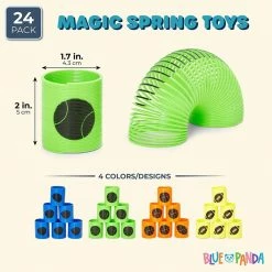 Blue Panda Sports Spring Toys, Kids Birthday Party Favors (1.75 X 2 In, 24 Pack)