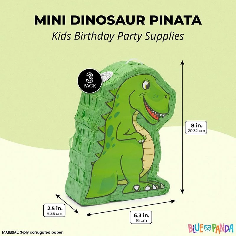 Blue Panda Mini T-Rex Piñatas For Kids Dinosaur Birthday Party (8 X 6.3 X 2.5 In, 3 Pack) Special Occasions 4 Blue Panda Mini T-Rex Piñatas For Kids Dinosaur Birthday Party (8 X 6.3 X 2.5 In, 3 Pack) Special Occasions