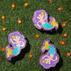 Blue Panda Mini Mermaid Piñatas For Girls Birthday Party Decorations (8 X 5 X 2.5 In, 3 Pack) Special Occasions