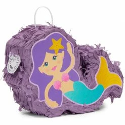 Blue Panda Mini Mermaid Piñatas For Girls Birthday Party Decorations (8 X 5 X 2.5 In, 3 Pack) Special Occasions