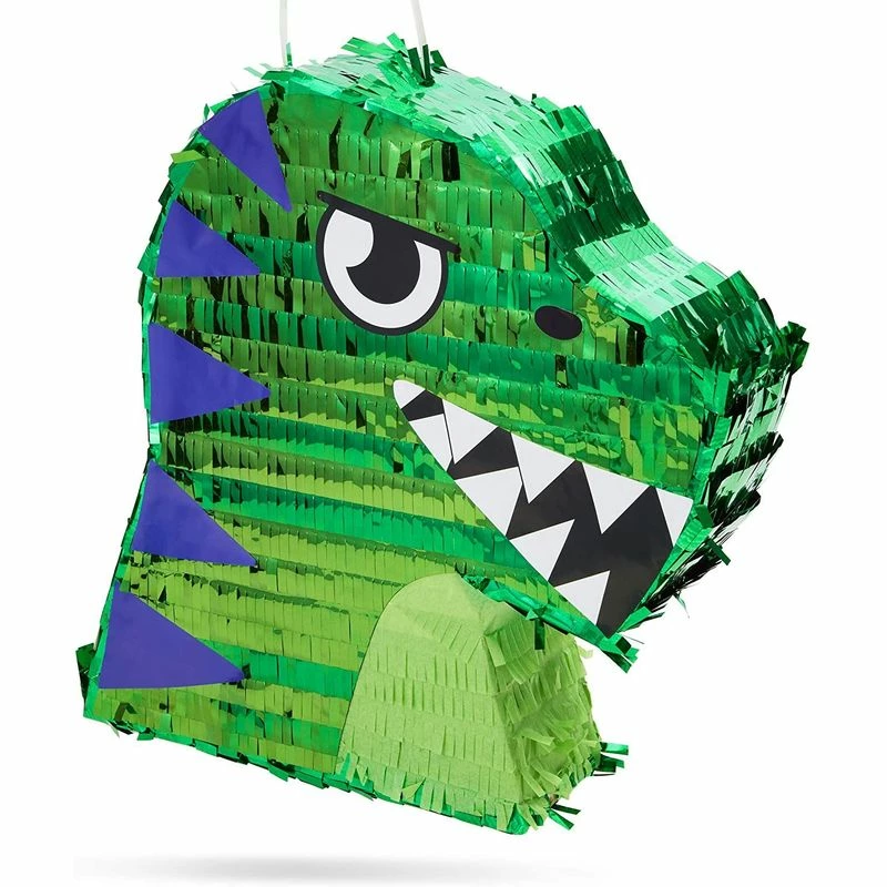 Blue Panda Small Green Scary T-Rex Dinosaur Pinata For Birthday Party (11 X 12.9 X 3 In) Decorations 3 Blue Panda Small Green Scary T-Rex Dinosaur Pinata For Birthday Party (11 X 12.9 X 3 In) Decorations