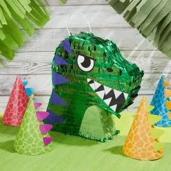 Blue Panda Small Green Scary T-Rex Dinosaur Pinata For Birthday Party (11 X 12.9 X 3 In) Decorations