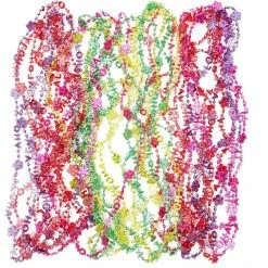 Blue Panda Aloha Beaded Hawaiian Necklace Party Favors, Luau Decorations (15.5 In, 24 Pack)