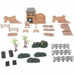 Blue Panda Army Men Action Figures Set With Map, Includes Carrying Tote For Easy Clean Up (400 Pieces)