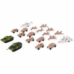 Blue Panda Army Men Action Figures Set With Map, Includes Carrying Tote For Easy Clean Up (400 Pieces)