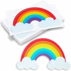 Blue Panda Special Occasions Colorful Rainbow Waterproof Decal, Vinyl Sticker (3.5 X 2 In, 36 Pack)
