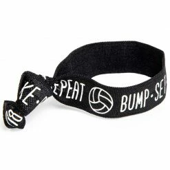 Blue Panda Sports Volleyball Hair Ties, Bracelets, Elastics 'Bump - Set - Spike - Repeat' (50 Pack)