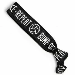 Blue Panda Sports Volleyball Hair Ties, Bracelets, Elastics 'Bump - Set - Spike - Repeat' (50 Pack)