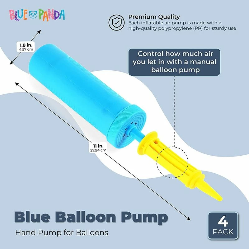 Blue Panda Blue Hand Air Pumps For Balloons, Pool Floats, Exercise Balls (4 Pack) 4 Blue Panda Blue Hand Air Pumps For Balloons, Pool Floats, Exercise Balls (4 Pack)