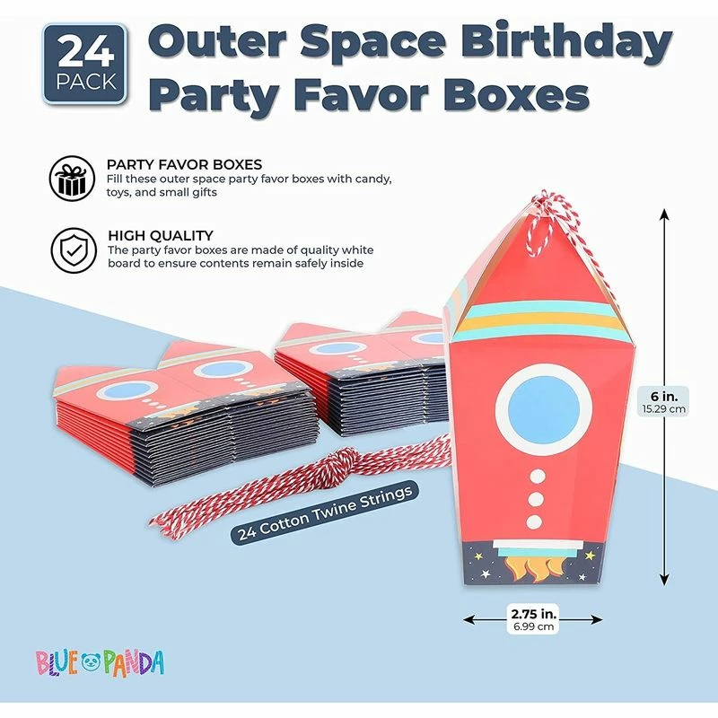 Blue Panda Outer Space Birthday Party Favor Boxes, Rocket Ship, Silver Foil (24 Pack) Party Bags And Boxes 4 Blue Panda Outer Space Birthday Party Favor Boxes, Rocket Ship, Silver Foil (24 Pack) Party Bags And Boxes