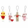 Blue Panda Voodoo Dolls Keychains, Love Theme (4 Designs, 4 Pack)