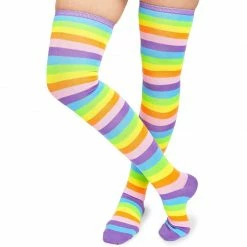 Blue Panda Special Occasions Rainbow Knee High Socks And Fingerless Gloves For Girls (One Size, 2 Pieces)