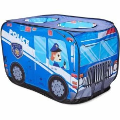 Blue Panda Pop Up Play Tent For Kids, Police Car Playhouse (43 X 28 X 28 Inches)