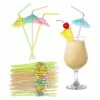 Blue Panda Umbrella Straws For Cocktail Drinks, Tropical Garnish, Aloha Party Supplies (150 Pack) Decorations