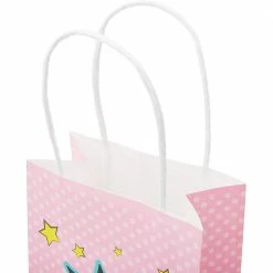 Blue Panda Party Bags And Boxes Pink Comic Book Hero Party Favor Bags With Handles For Girls Birthday (24 Pack)