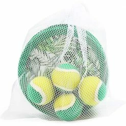 Blue Panda Games Toss And Catch Paddle Ball Set With Tropical Leaves (2 Sets, 1 Bag)