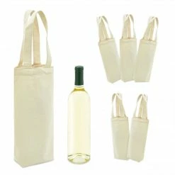 Blue Panda Canvas Wine Bags With Handle (6 Pack) Special Occasions