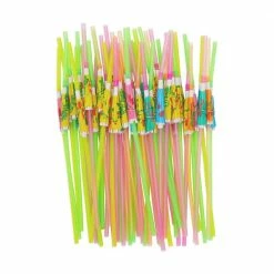 Blue Panda Umbrella Straws For Cocktail Drinks, Tropical Garnish, Aloha Party Supplies (150 Pack) Decorations