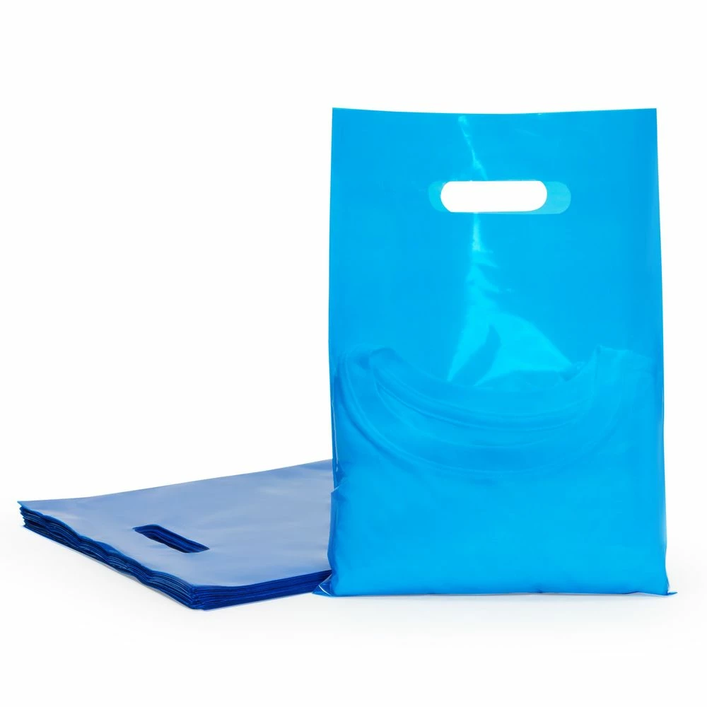 Blue Panda Party Bags And Boxes Blue Plastic Merchandise Bags With Handles For Retail, Party Favors (Medium, 100 Pack) 3 Blue Panda Party Bags And Boxes Blue Plastic Merchandise Bags With Handles For Retail, Party Favors (Medium, 100 Pack)