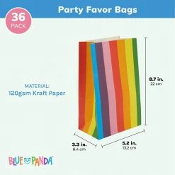 Blue Panda Rainbow Party Treat Bags For Birthdays And Baby Showers Favors (36 Pack)