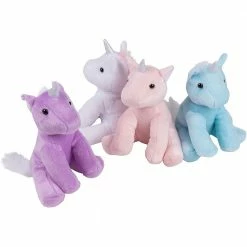 Blue Panda Small Plush Unicorn Stuffed Animal Toys For Girls (7 In, 4 Pack)