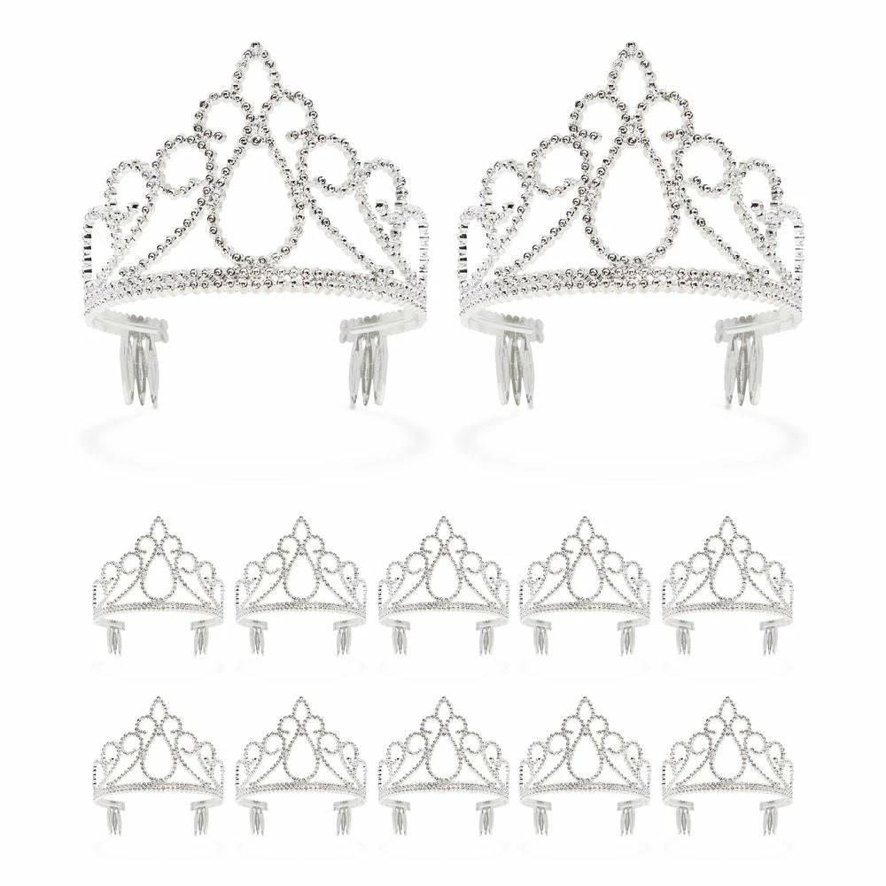 Blue Panda Special Occasions Princess Tiara Crowns For Girls And Birthday Party Dress-Up (Silver, 12 Pack) 3 Blue Panda Special Occasions Princess Tiara Crowns For Girls And Birthday Party Dress-Up (Silver, 12 Pack)