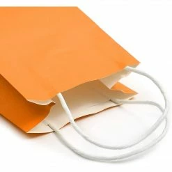 Blue Panda Party Bags And Boxes Orange Party Favor Gift Bags With Handles For Kids Birthday (25 Pack)