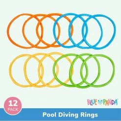 Blue Panda 12 Pack Pool Diving Rings For Kids, Multicolored Swimming Pool Toys For Party Game Games 10 Blue Panda 12 Pack Pool Diving Rings For Kids, Multicolored Swimming Pool Toys For Party Game Games